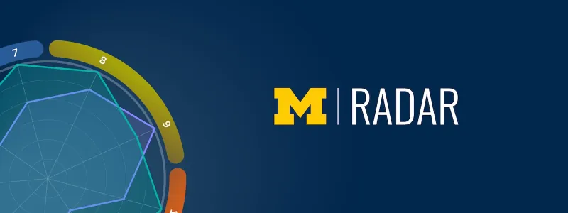 Michigan Medicine RADAR logo over a dark blue radar chart