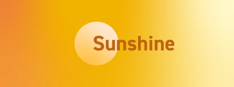 Sunshine app title on a yellow and orange gradient